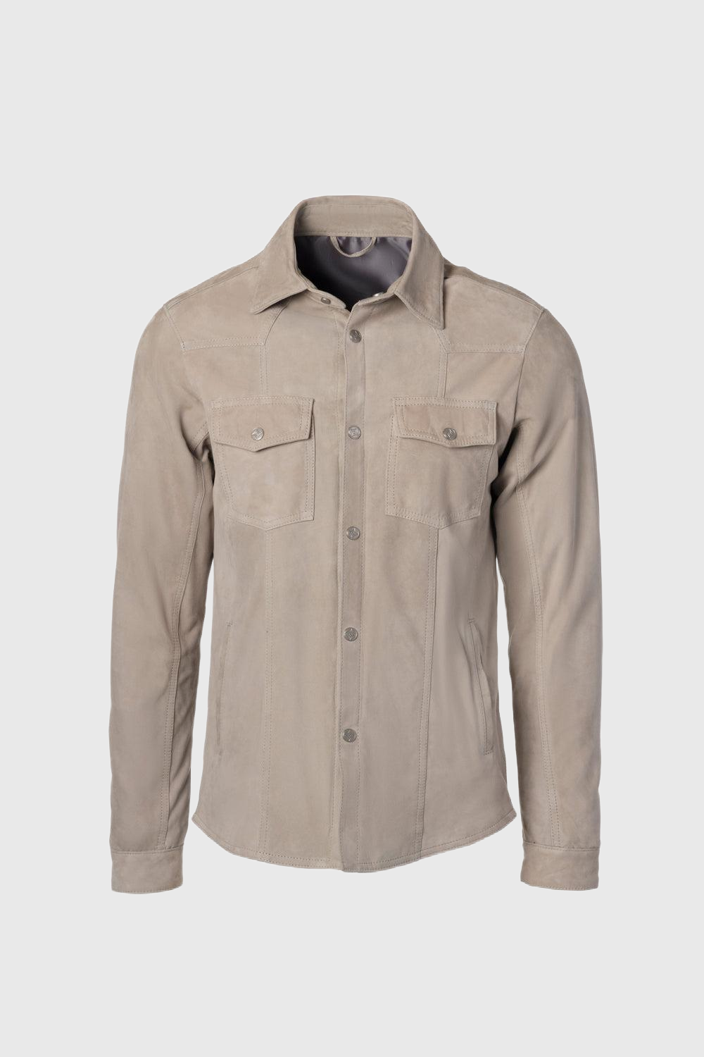 Soft grey suede overshirt