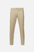 Slim fit comfort cotton trousers in beige