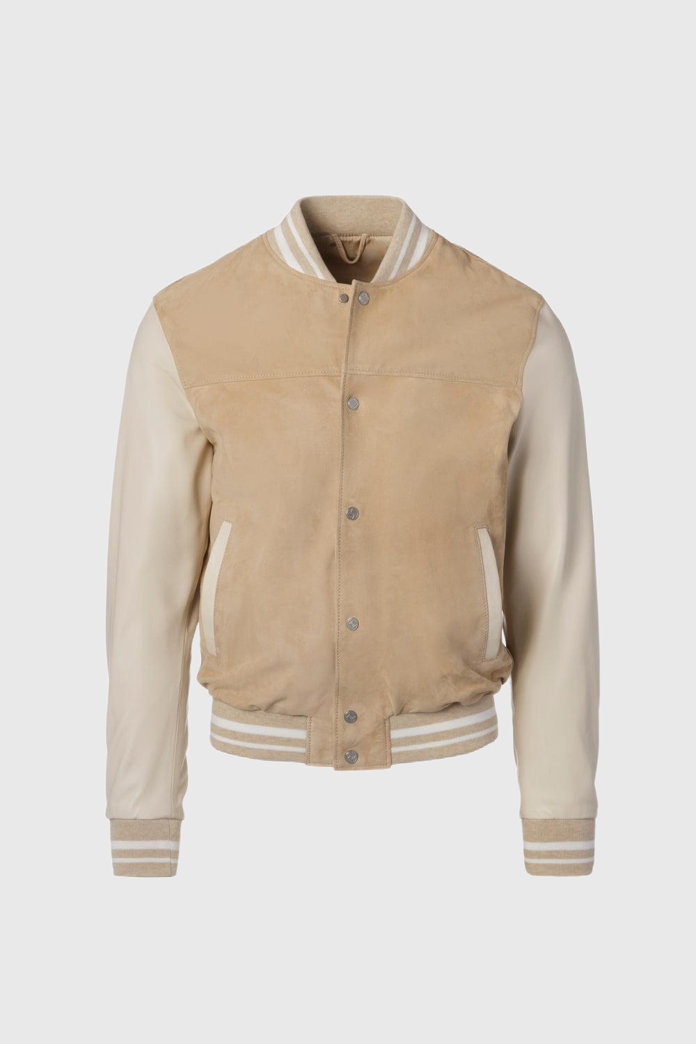 Honey suede and nappa bomber jacket