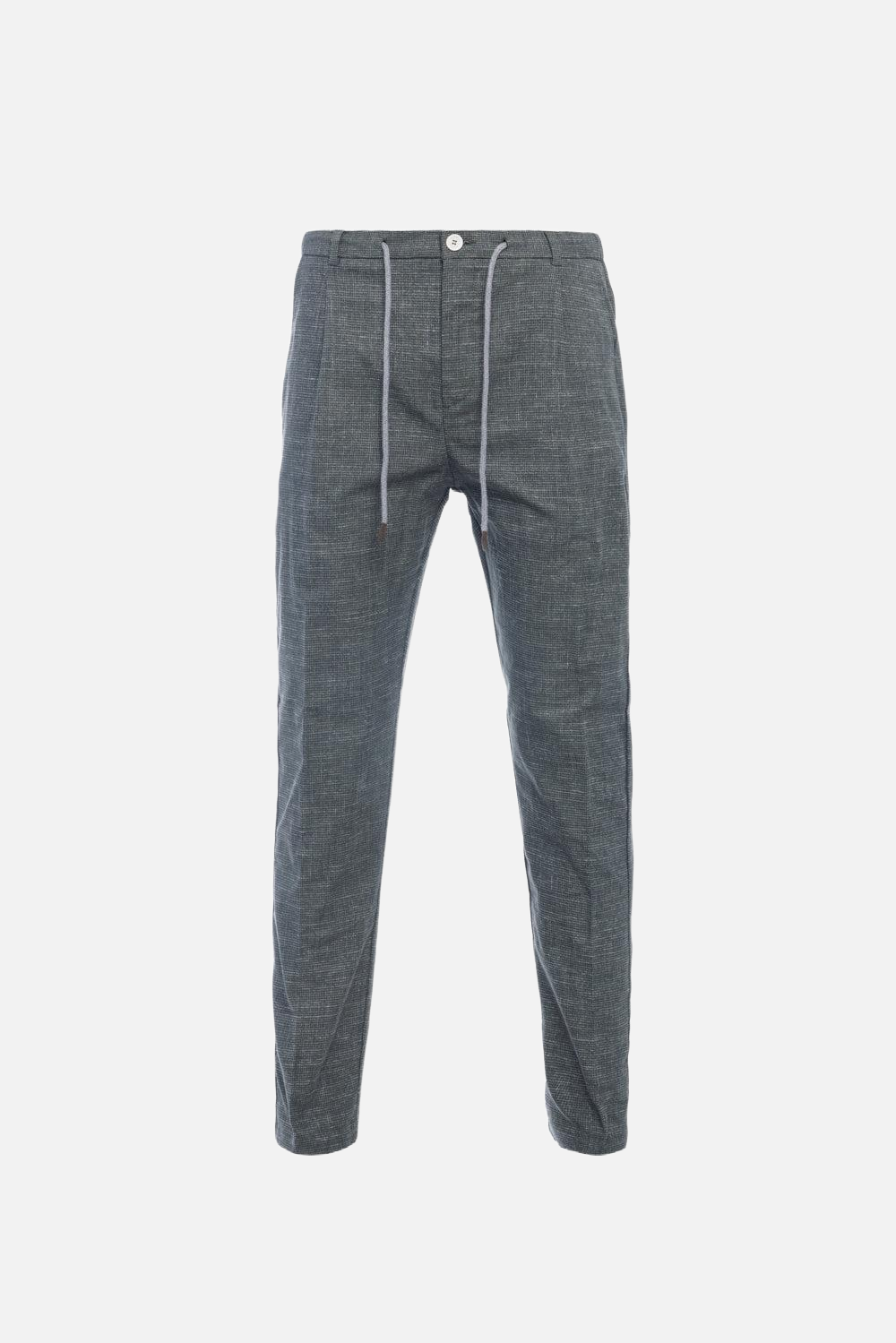 Pantaloni Amalfi in cotone pied de poule verde militare