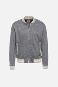 Grey pinstripe zip-up sweatshirt
