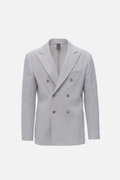 Giacca doppiopetto taglio vivo in cotone piquet stretch grigio chiaro