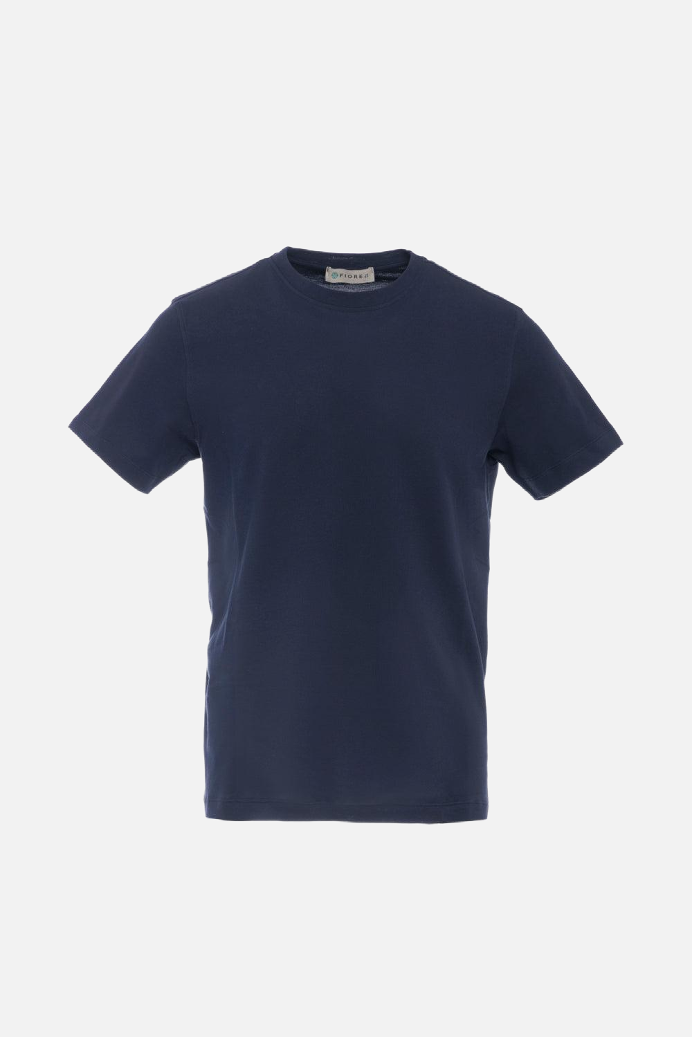 Blue stretch cotton T-shirt
