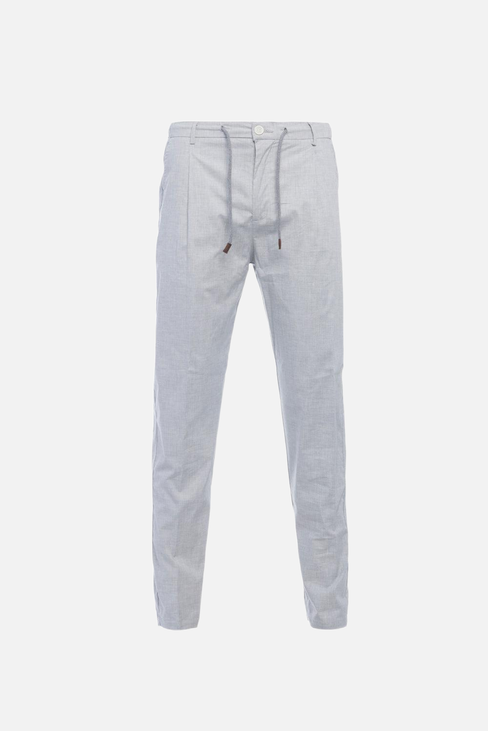 Pantalone Amalfi in cotone con coulisse grigio chiaro