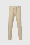 Beige comfortable nylon drawstring trousers