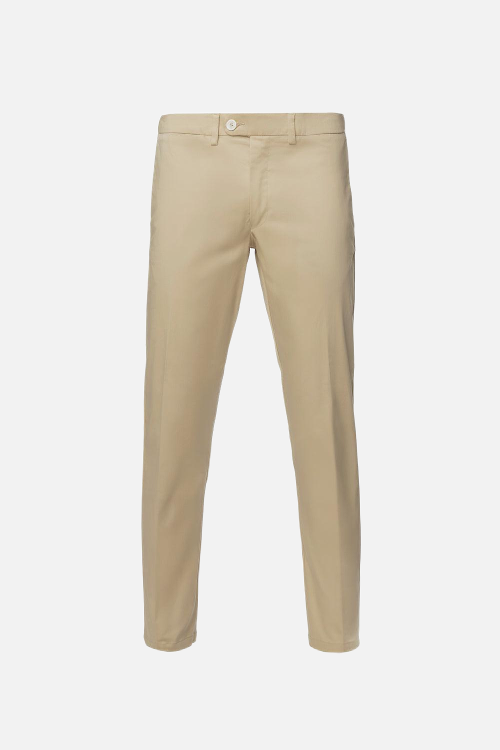 Beige comfort cotton slim-fit trousers