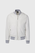 Bomber college in cotone tecnico bianco