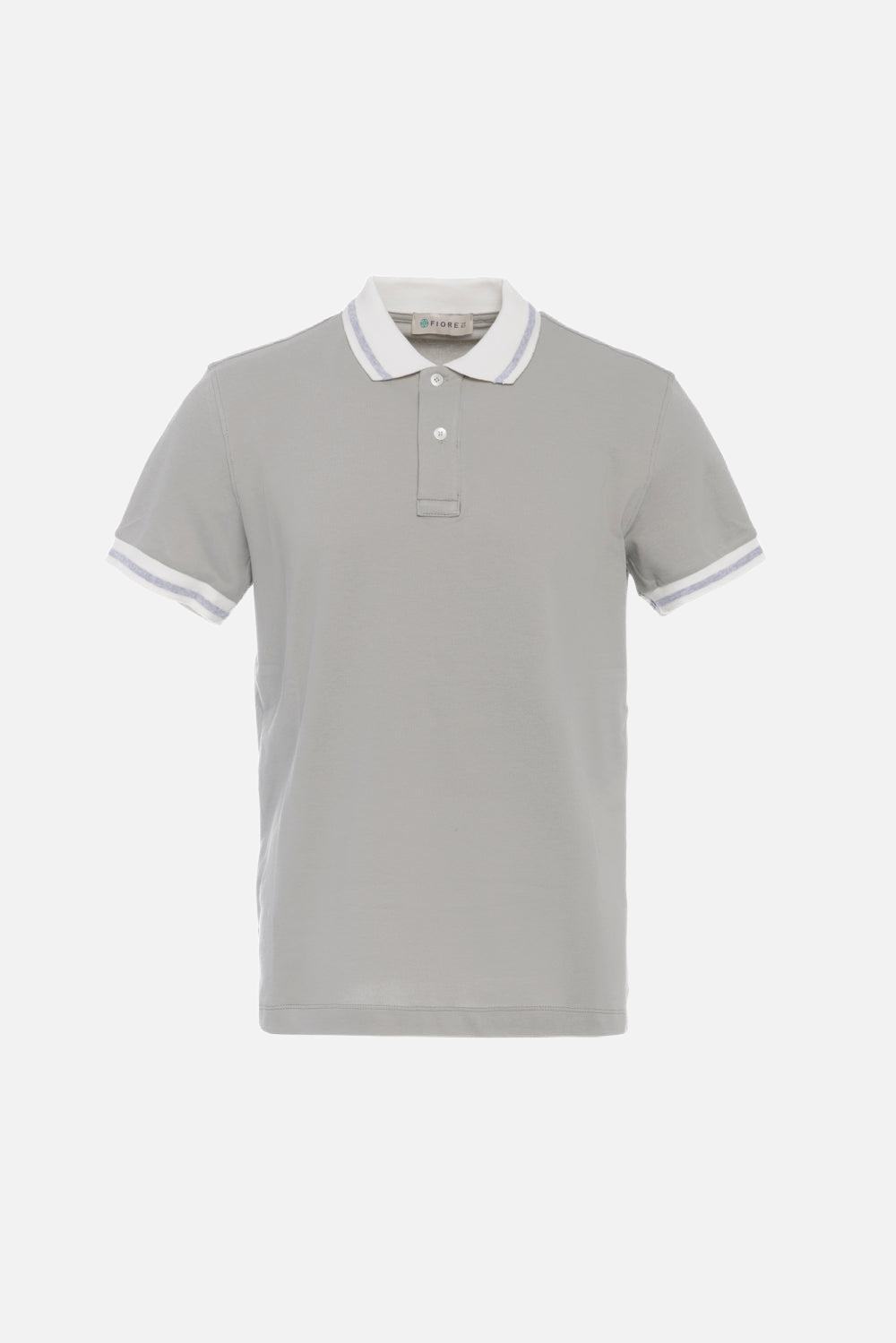 Polo con dettagli a contrasto grigio