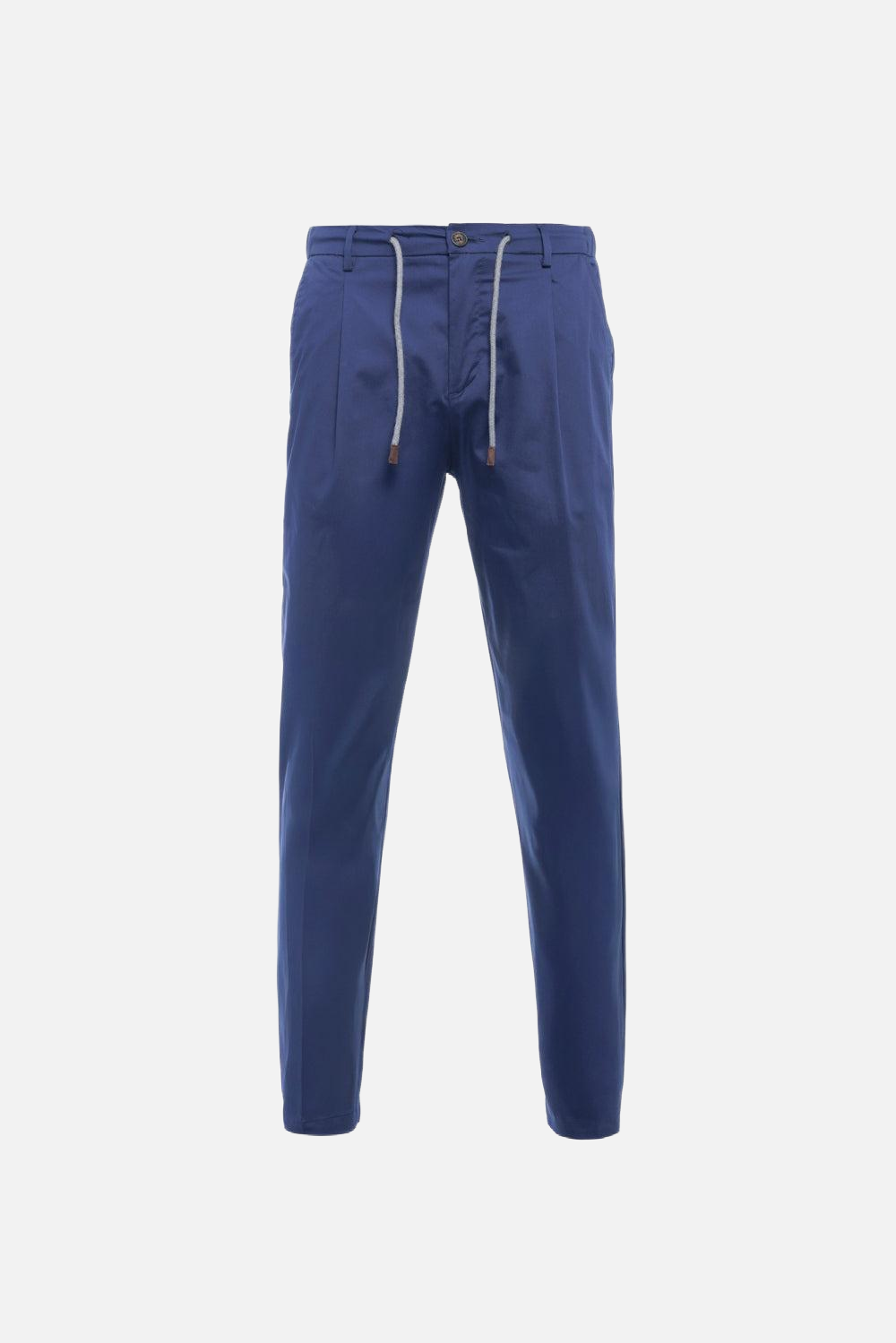 Amalfi cotton trousers with blue drawstring