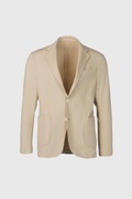 Giacca decostruita in nylon comfort con tasche a toppa beige