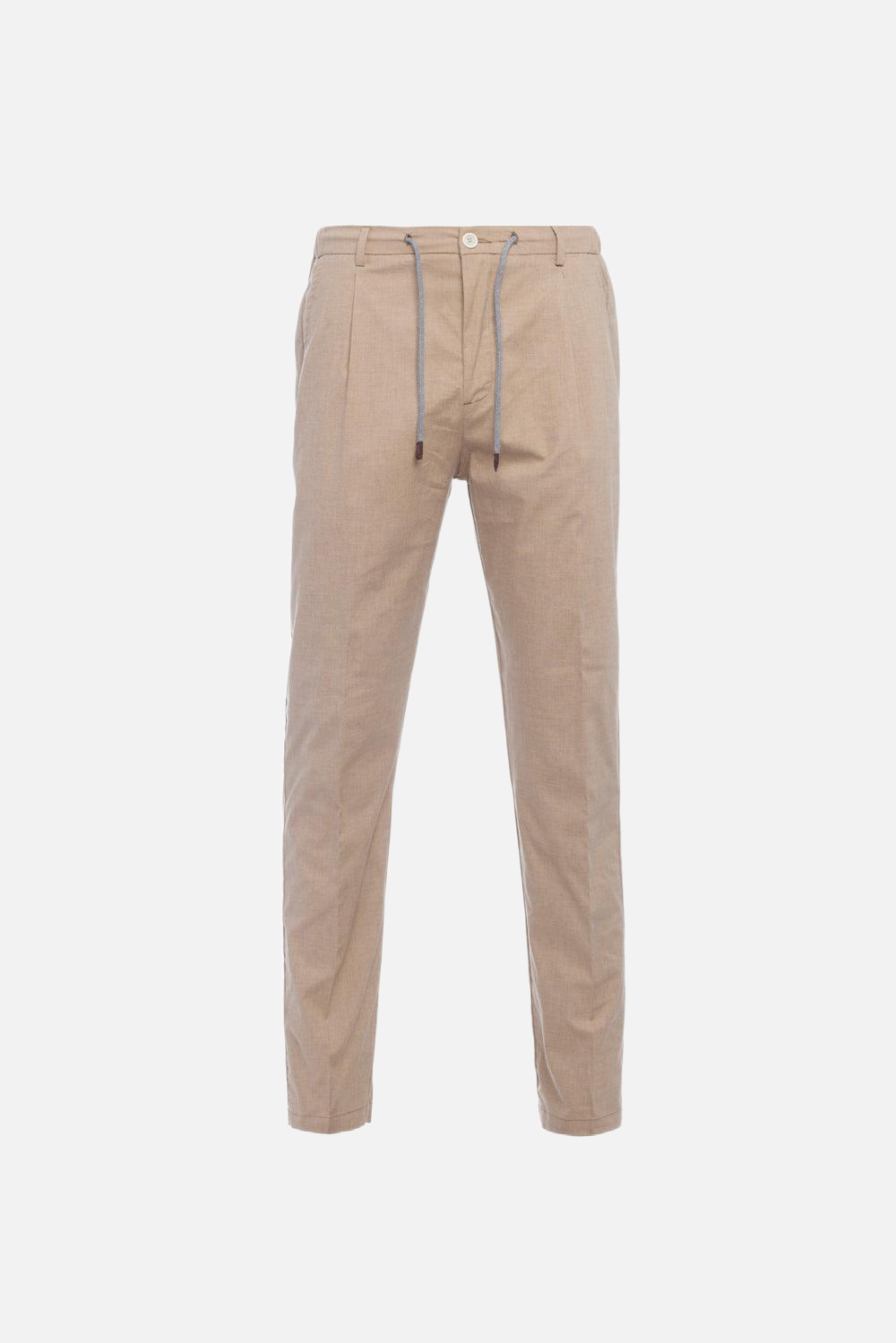 Amalfi cotton trousers with tobacco drawstring