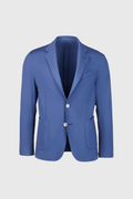 Giacca decostruita in nylon comfort con tasche a toppa blu