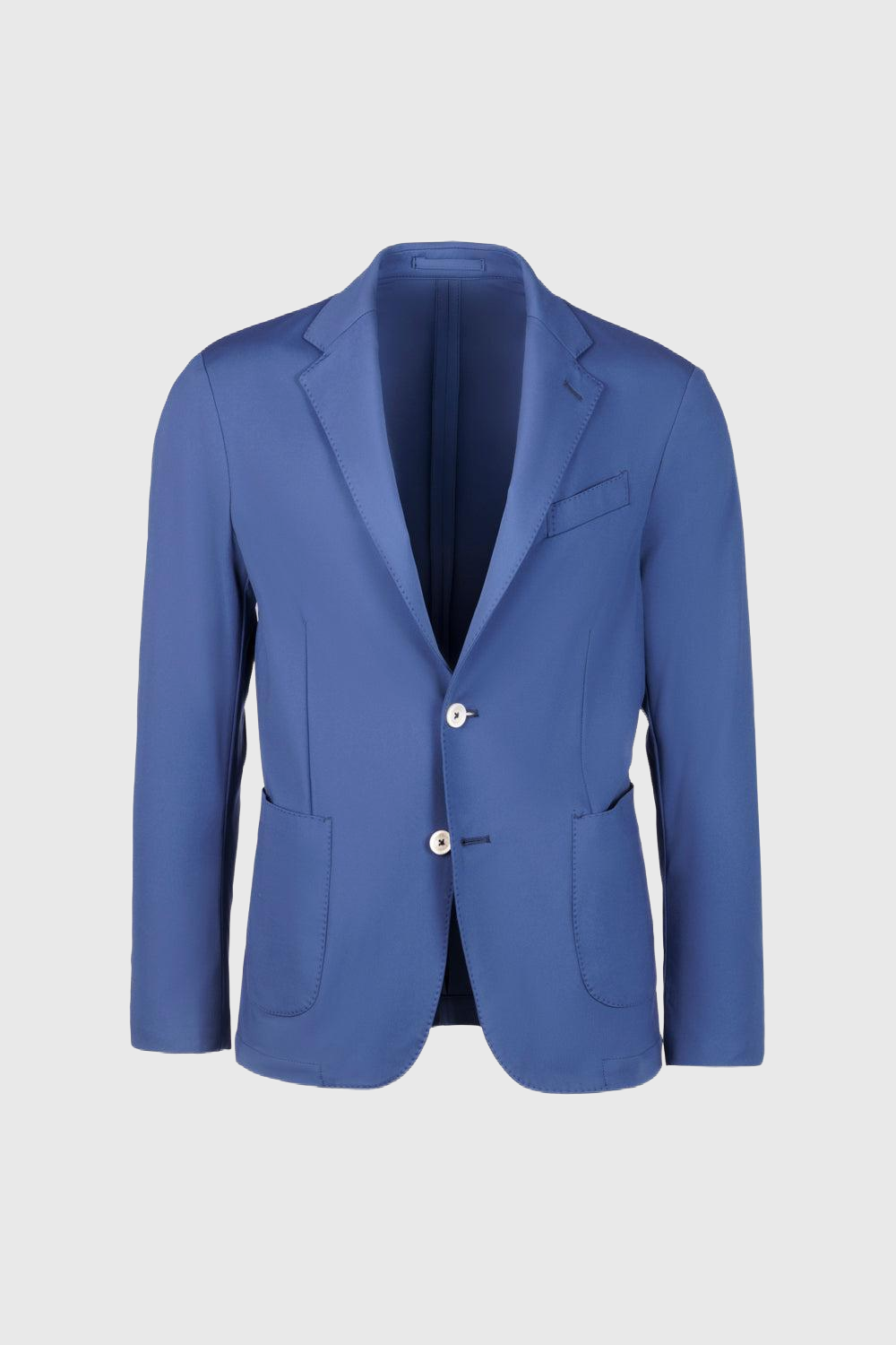Giacca decostruita in nylon comfort con tasche a toppa blu