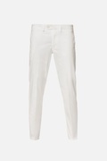 White comfort cotton slim fit trousers