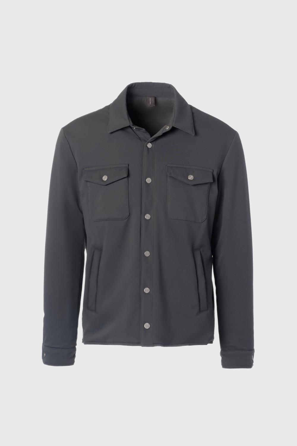 Gray membrane stretch nylon overshirt