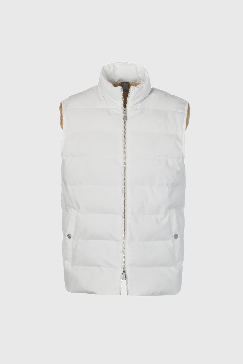 White cashmere padded gilet