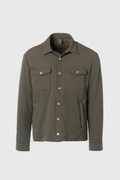 Military green stretch membrane nylon overshirt