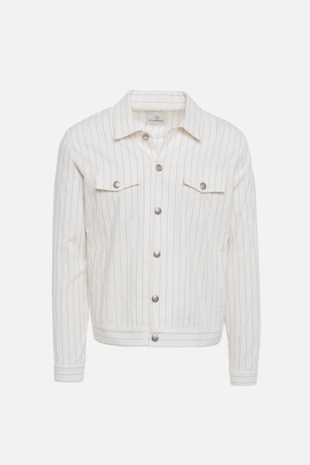 White pinstripe cotton Portofino jacket